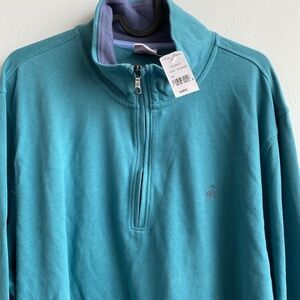 NWT Brooks Brothers 100% Cotton Thick Quarter-Zip Pullover - size XL